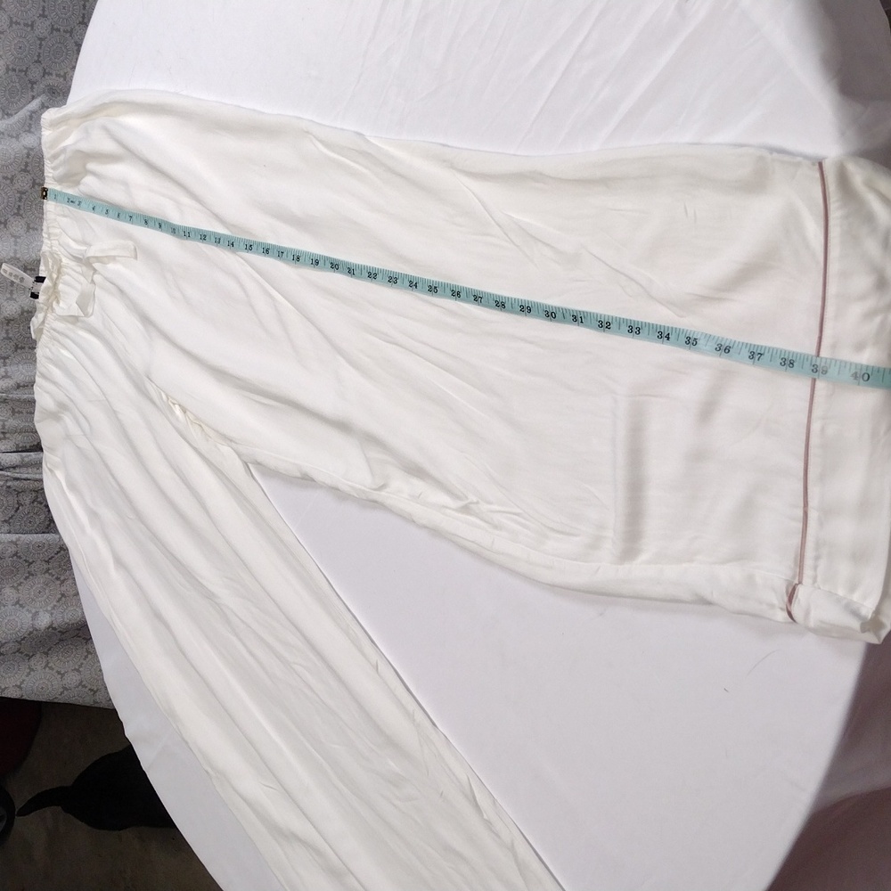 Cosabella Long sleeve Pajama Set White With Brown Trim Size XL - Picture 13 of 15